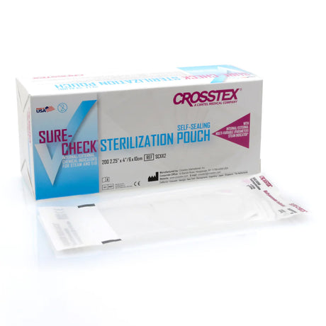 Sterilization Pouch Sure-Check® Ethylene Oxide (EO) Gas / Steam 2-1/4 X 4 Inch Transparent Self Seal Film - BeHope