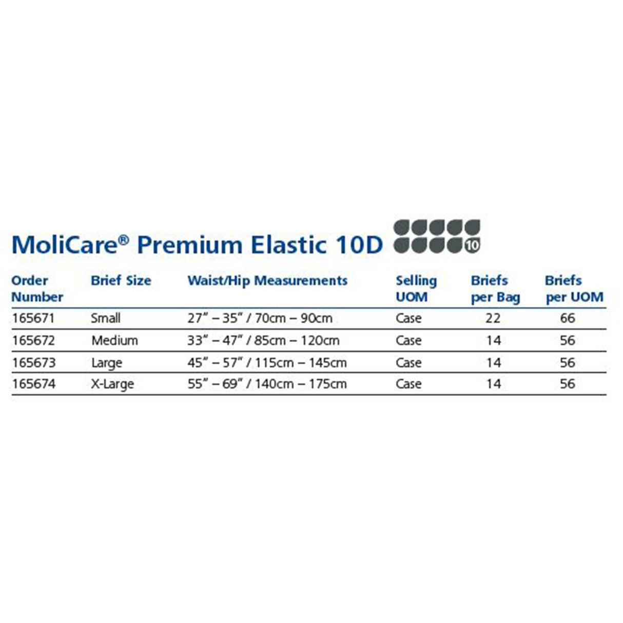 Unisex Adult Incontinence Brief MoliCare® Premium Elastic 10D Large Disposable Heavy Absorbency - BeHope