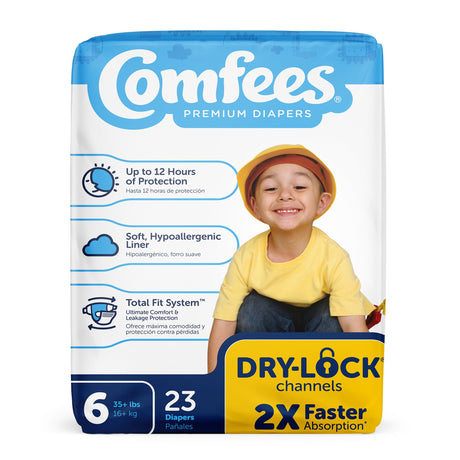 Unisex Baby Diaper Comfees Size 6 Disposable Moderate Absorbency