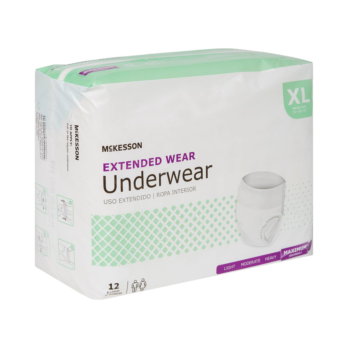 Unisex Adult Absorbent Underwear McKesson Pull On with Tear Away Seams X-Large Disposable Heavy Absorbency - BeHope