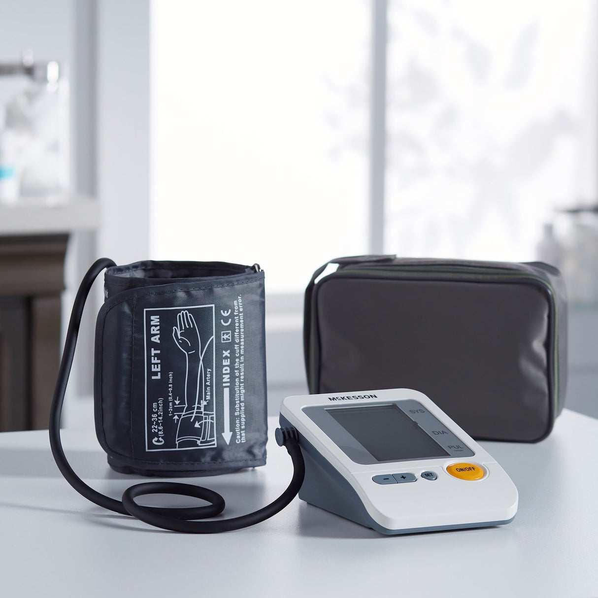 Home Automatic Digital Blood Pressure Monitor McKesson Brand Adult Cuff Nylon Cuff 22 - 36 cm Desk Model - BeHope