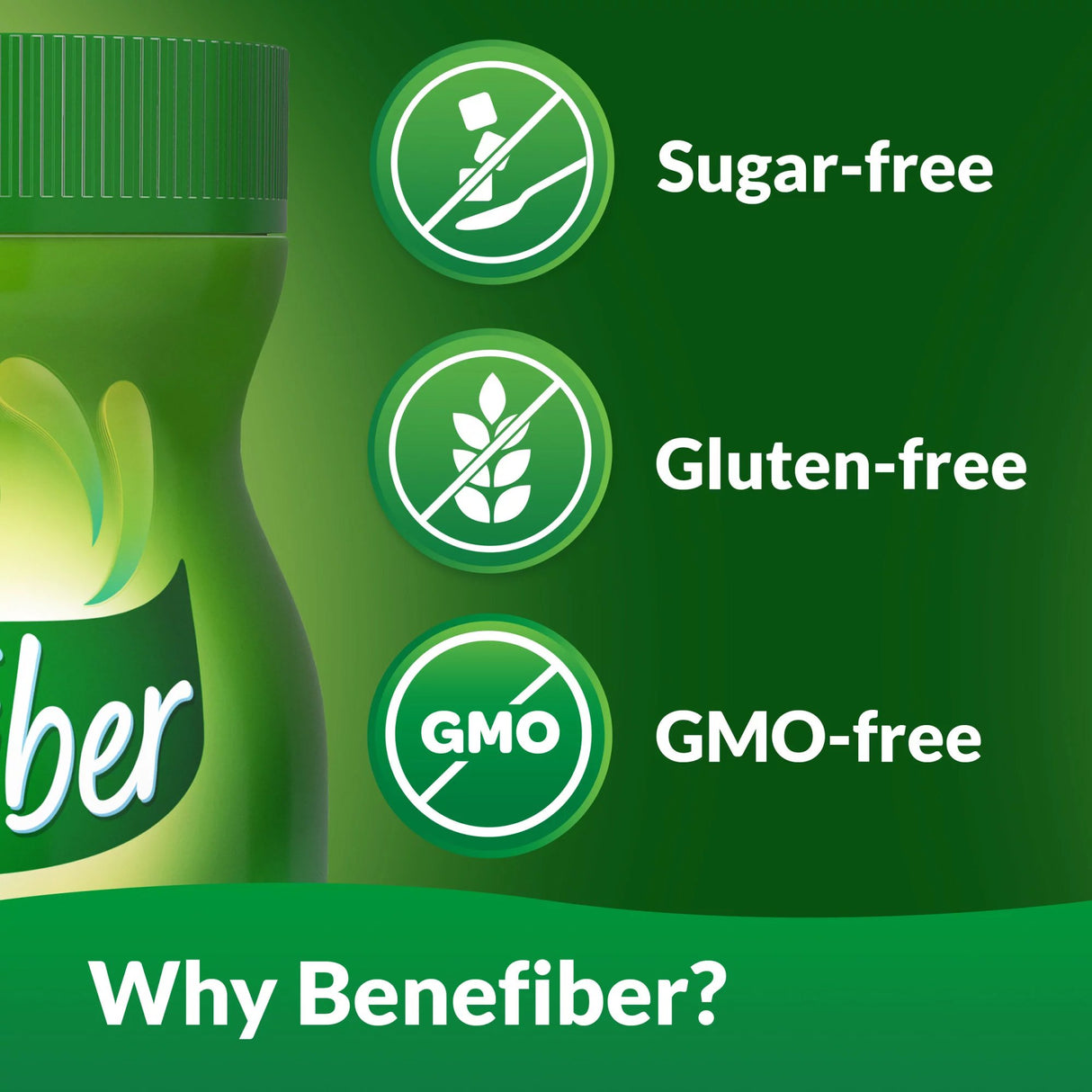 Oral Supplement Benefiber® Unflavored Powder 17.6 oz. Bottle - BeHope