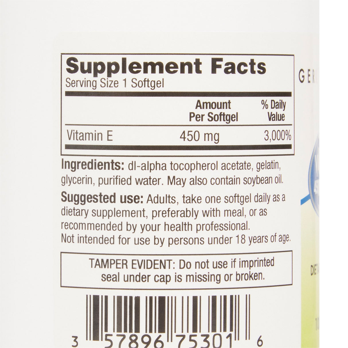 Vitamin Supplement McKesson Brand Vitamin E 1,000 IU Strength Softgel 100 per Bottle - BeHope