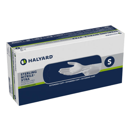 Exam Glove STERLING-XTRA® Small NonSterile Nitrile Extended Cuff Length Textured Fingertips Gray Chemo Tested - BeHope
