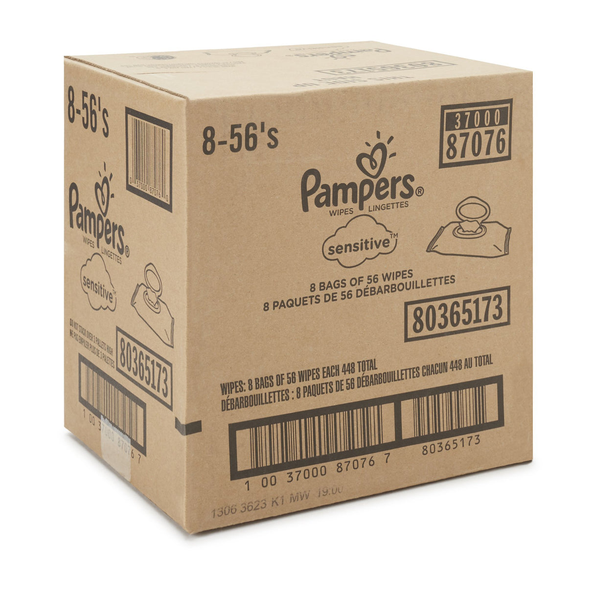 Baby Wipe Pampers® Sensitive Soft Pack Unscented 56 Count - BeHope