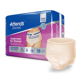 Female Adult Absorbent Underwear Attends® Discreet Pull On with Tear Away Seams Large Disposable Heavy Absorbency - BeHope