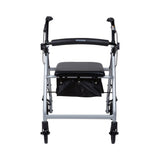 4 Wheel Rollator McKesson Silver Adjustable Height / Folding Aluminum Frame - BeHope