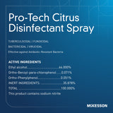 McKesson Pro-Tech Surface Disinfectant Cleaner Alcohol Based Aerosol Spray Liquid 16 oz. Can Citrus Scent NonSterile - BeHope