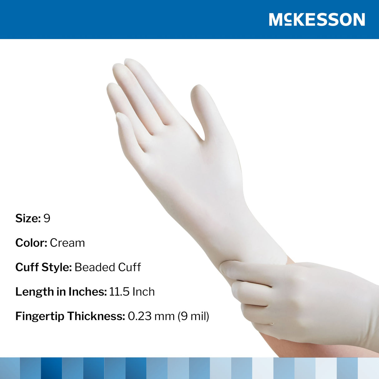 Surgical Glove McKesson Perry® Size 9 Sterile Latex Standard Cuff Length Smooth Cream Chemo Tested - BeHope