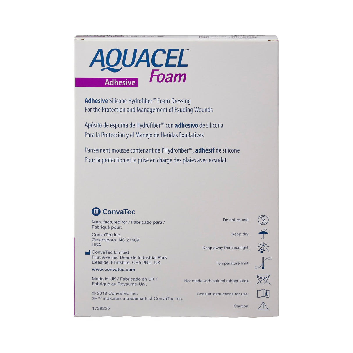 Foam Dressing Aquacel® 5-1/2 X 8 Inch With Border Waterproof Film Backing Silicone Adhesive Heel Sterile - BeHope