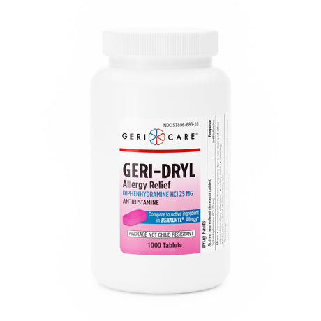 Allergy Relief Geri-Care® 25 mg Strength Tablet 1,000 per Bottle - BeHope