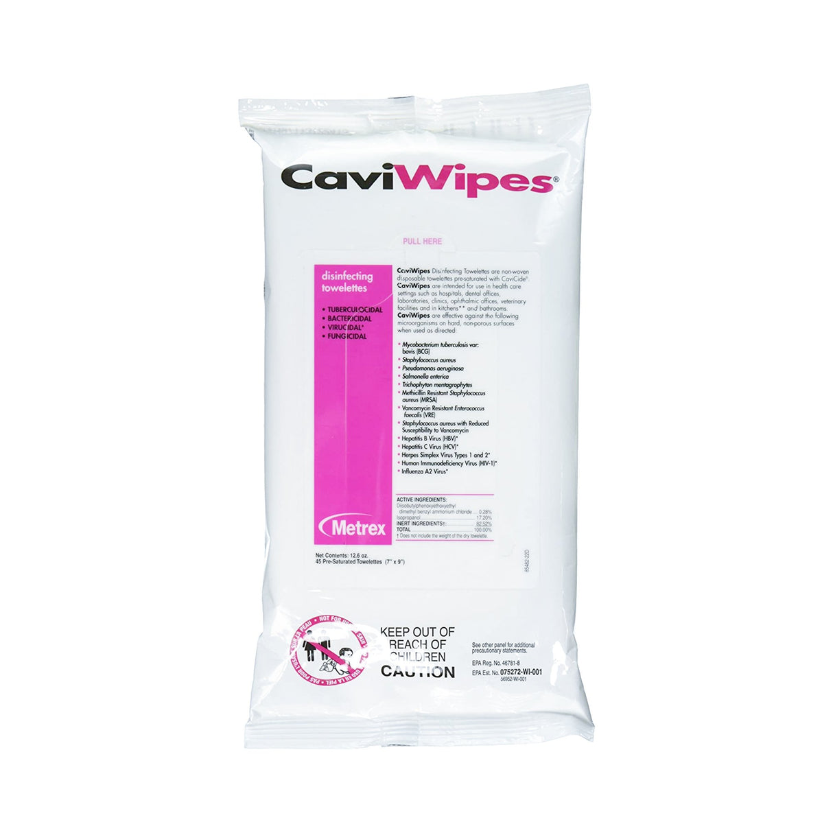 Surface Disinfectant CaviWipes1™ Premoistened Alcohol Based Manual Pull Wipe 45 Count Soft Pack Alcohol Scent NonSterile - BeHope