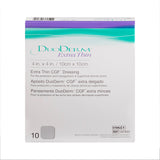 Thin Hydrocolloid Dressing DuoDERM Extra Thin CGF Film Backing 4 X 4 Inch Square Hydrocolloid / Film