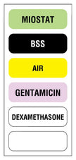 Pre-Printed Label UAL Anesthesia Label Multicolored Paper Miostat Bss Air Gentamicin Dexamethasone Black / White Medication Instruction 1/2 X 1-1/2 Inch - BeHope
