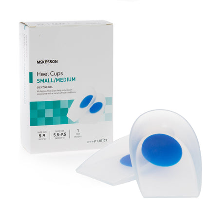 Heel Cup McKesson U-Shaped Silicone Female 5-1/2 to 9-1/2 / Male 5 to 9 Blue / Clear - BeHope