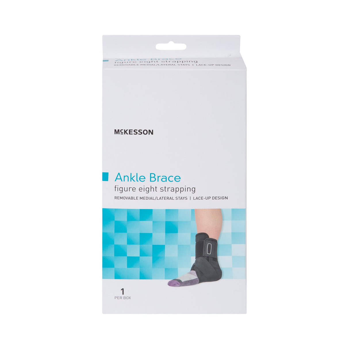 Ankle Brace McKesson X-Small Lace-Up / Figure-8 Strap / Hook and Loop Closure Foot - BeHope