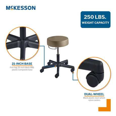 Exam Stool McKesson Without Backrest Pneumatic Height Adjustment 5 Casters Clamshell - BeHope
