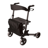 4 Wheel Rollator HealthSmart® Gateway Titanium Gray Adjustable Height / Lightweight / Folding Aluminum Frame - BeHope