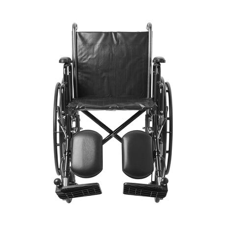 Wheelchair McKesson Dual Axle Desk Length Arm Swing-Away Elevating Legrest Black Upholstery 18 Inch Seat Width Adult 300 lbs. Weight Capacity - BeHope