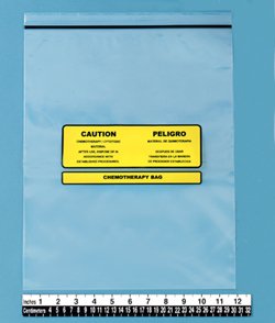 Chemo Drug Transport Bag Clear Bag Polyethylene 12 X 15 Inch
