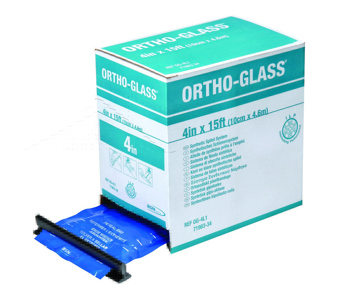 Padded Splint Roll ORTHO-GLASS® 6 Inch X 15 Foot Fiberglass White - BeHope