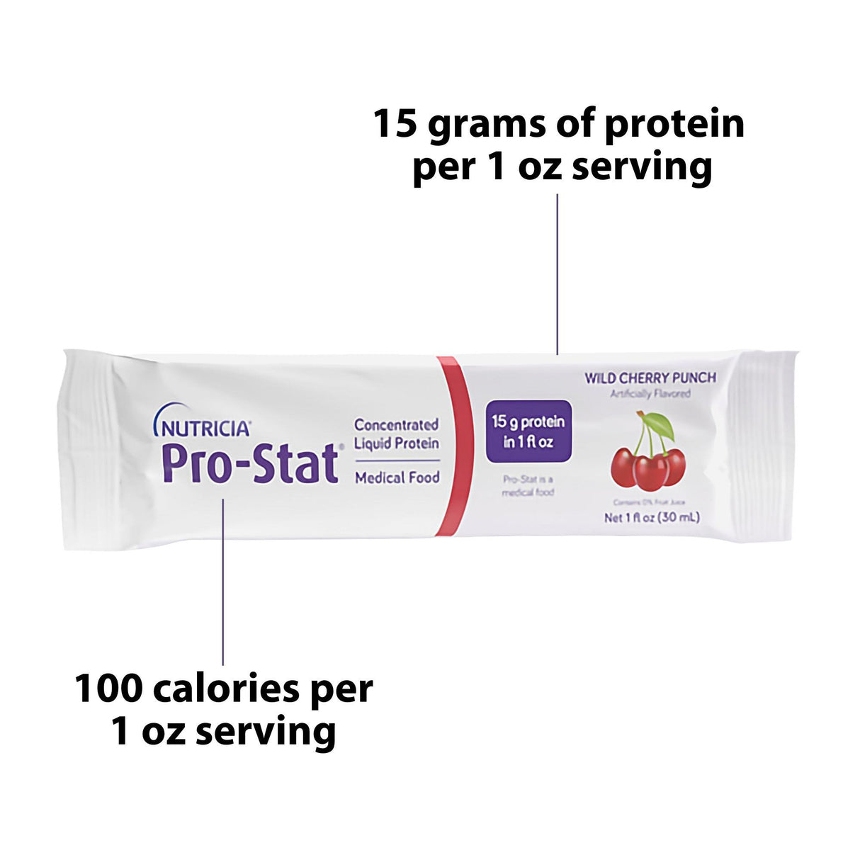 Oral Supplement Pro-Stat® Wild Cherry Punch Flavor Liquid 1 oz. Individual Packet - BeHope