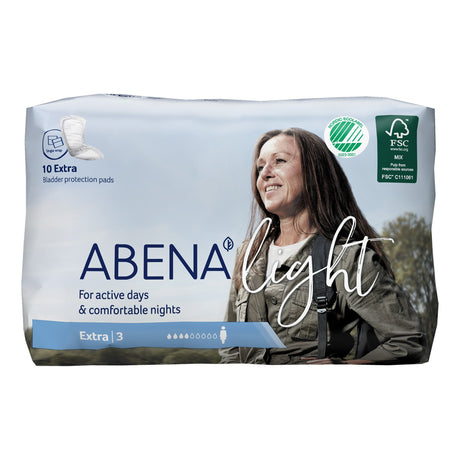 Bladder Control Pad Abena™ Light Extra 13 Inch Length Light Absorbency Fluff / Polymer Core One Size Fits Most - BeHope