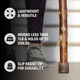 Walking Stick Brazos™ Free Form Wood 55 Inch Height Maple - BeHope