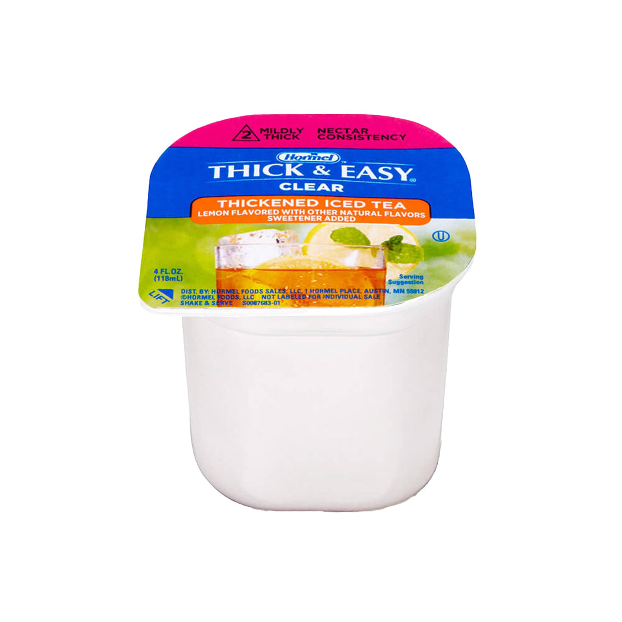 Thickened Beverage Thick & Easy® 4 oz. Portion Cup Iced Tea with Lemon Flavor Liquid IDDSI Level 2 Mildly Thick - BeHope
