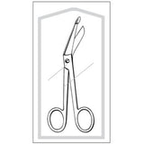 Bandage Scissors Econo Sterile™ Lister 5 Inch Length Floor / Office Grade Pakistani Stainless Steel Sterile Finger Ring Handle Angled Blunt Tip / Blunt Tip - BeHope