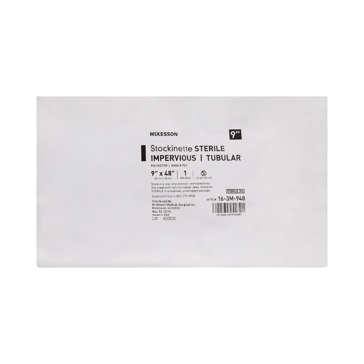 Surgical Stockinette Impervious / Tubular McKesson 9 W X 48 L Inch Sterile - BeHope