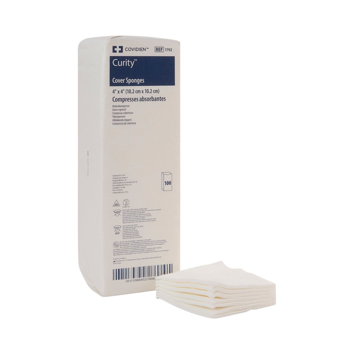 Cellulose Filled Nonwoven Sponge Curity™ 4 X 4 Inch 4-Ply NonSterile 100 per Pack - BeHope