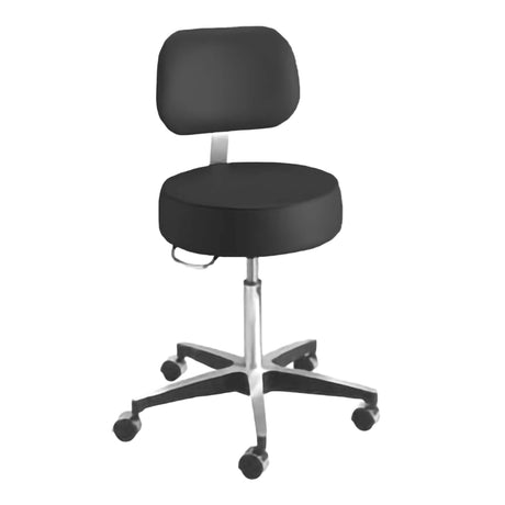 Exam Stool McKesson Backrest Pneumatic Height Adjustment 5 Casters Black - BeHope
