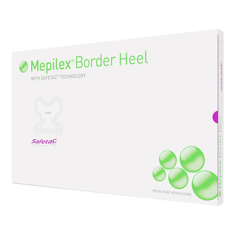 Foam Dressing Mepilex® Border Heel 8-3/5 X 9 Inch With Border Film Backing Silicone Adhesive Heel Sterile - BeHope
