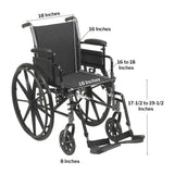 Lightweight Wheelchair McKesson Dual Axle Desk Length Arm Swing-Away Footrest Black Upholstery 18 Inch Seat Width Adult 300 lbs. Weight Capacity - BeHope