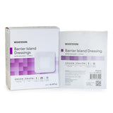 Barrier Island Composite Dressing McKesson 4 X 4 Inch Square Sterile Water Resistant Film Backing - BeHope