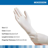 Surgical Glove McKesson Perry® Size 6.5 Sterile Latex Standard Cuff Length Smooth Cream Chemo Tested - BeHope