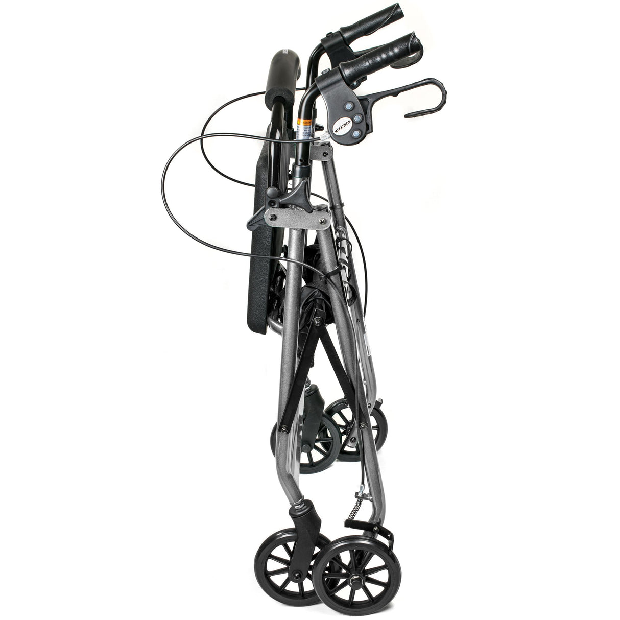 4 Wheel Rollator McKesson Silver Adjustable Height / Folding Aluminum Frame - BeHope