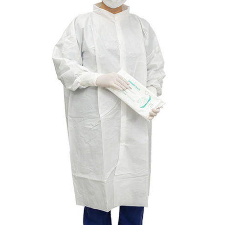 Cleanroom Lab Coat Contec® CritiGear™ White 2X-Large Knee Length Microporous Fabric Disposable - BeHope