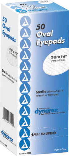 Compresses oculaires ovales stériles 2 5/8 x 1 5/8 Bte/50