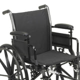Lightweight Wheelchair McKesson Dual Axle Desk Length Arm Swing-Away Footrest Black Upholstery 18 Inch Seat Width Adult 300 lbs. Weight Capacity - BeHope