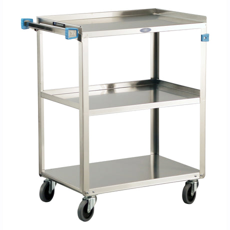 Utility Cart Stainless Steel Frame 16.25 X 27.5 X 32.125 Inch Silver 15-1/2 X 22 Inch Shelves - BeHope