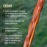 Walking Stick Brazos™ Twisted Wood 58 Inch Height Aromatic Cedar - BeHope