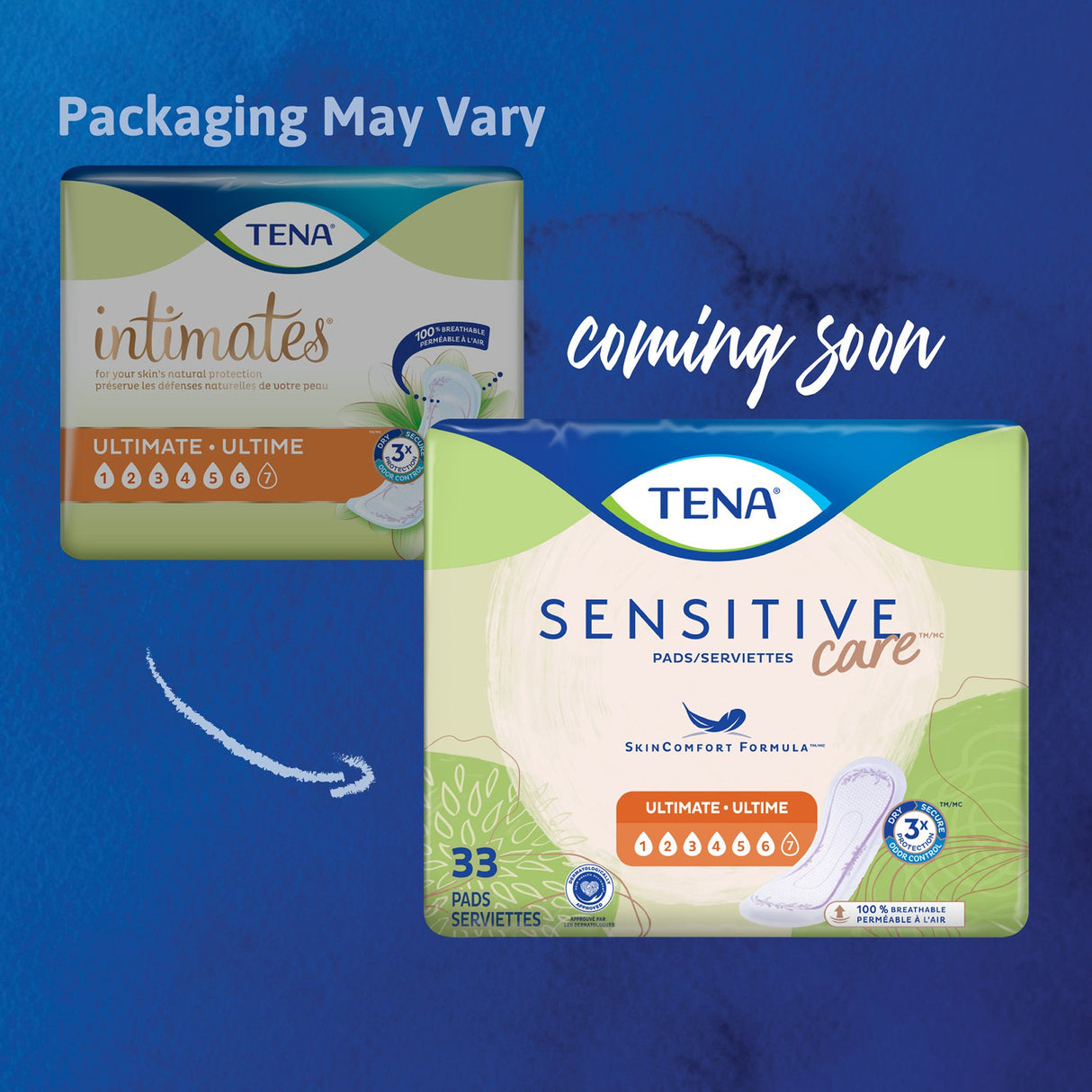 Bladder Control Pad TENA Sensitive Care Ultimate 16 Inch Length Heavy Absorbency Dry-Fast Core One Size Fits Most