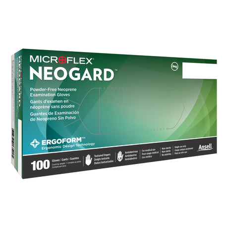 Exam Glove Neogard® Small NonSterile Polychloroprene Standard Cuff Length Textured Fingertips Green Not Rated - BeHope