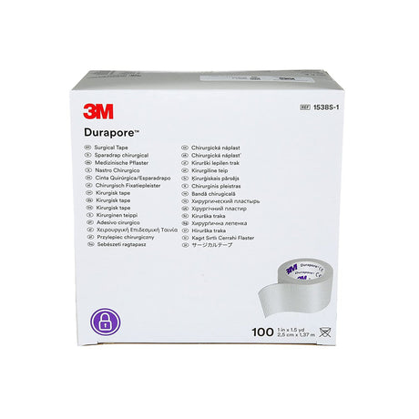 Medical Tape 3M™ Durapore™ White 1 Inch X 1-1/2 Yard Silk-Like Cloth NonSterile - BeHope