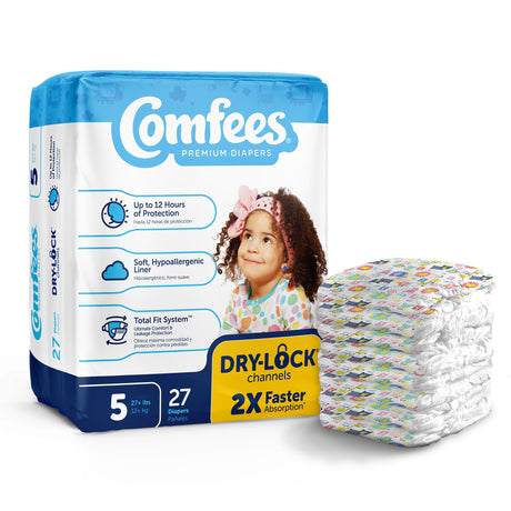 Unisex Baby Diaper Comfees® Size 5 Disposable Moderate Absorbency - BeHope