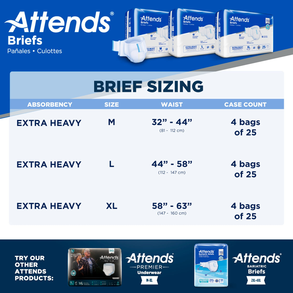 Unisex Adult Incontinence Brief Attends® Care Advanced Large Disposable Heavy Absorbency - BeHope