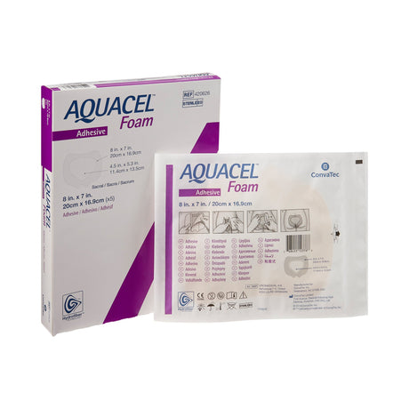 Foam Dressing Aquacel® 7 X 8 Inch With Border Waterproof Film Backing Silicone Adhesive Sacral Sterile - BeHope