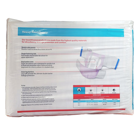 Unisex Adult Incontinence Brief Wings™ Plus Size 1 Disposable Heavy Absorbency - BeHope